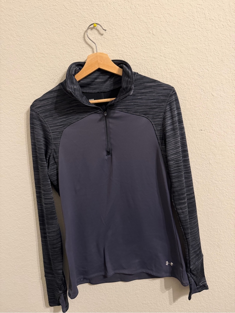Under Armour Women's 1/4 Zip Long Sleeve Pullover - Black & Charcoal